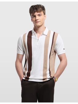 Arrow Sports - Mens Vertical Striped Regular Fit Polo T-shirt