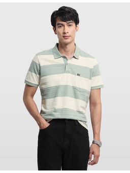 Arrow Sports - Mens Horizontal Striped Textured Regular Fit Polo T-shirt