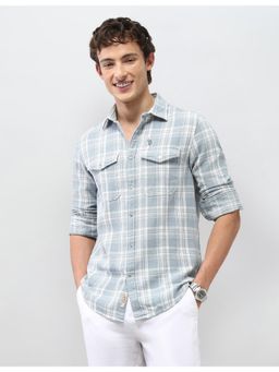 U.S. Polo Assn. Denim Co. - Mens Motel On The Coast Self Design Plaid Checked Shirt