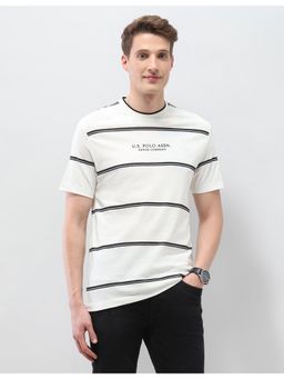 U.S. Polo Assn. Denim Co. - Mens Horizontal Striped Slim Fit Black and Gold T-Shirt