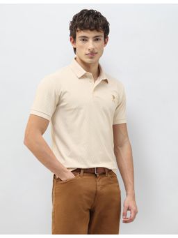 U.S. POLO ASSN. - Mens Self Design Patterned Knit Slim Fit Polo T-shirt