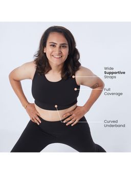 Blissclub - Women Black The Ultimate Comfort Sports Bra With Easy Slip In Pads and Full Coverage