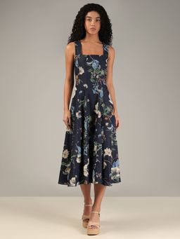 VERO MODA - Dark Blue Denim Floral Dress