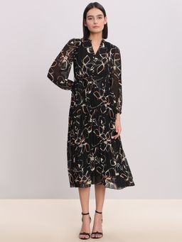 VERO MODA - Black Floral Dress with Belt
