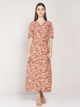 Cover Story - Multi-Color Floral Fit and Flared Dress