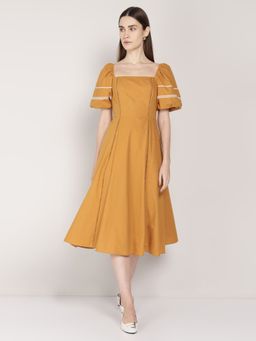 Cover Story - Mustard Flared Dress