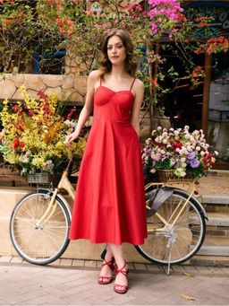 Cover Story - Red Flared Dress