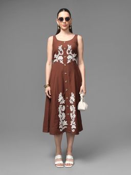 Kazo - Brown Dalton Midi Dress
