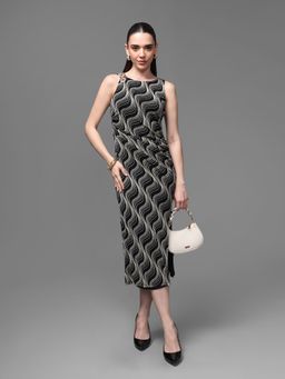 Kazo - Black Plaza Midi Dress