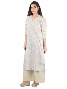 Naina Arunima - Multi-Color Printed Cherry Blossom Kurta