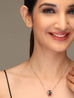 Laida - Rose Gold Plated AD Studded Pendant with chain