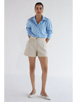 Botnia - Beige Cotton Linen Shorts