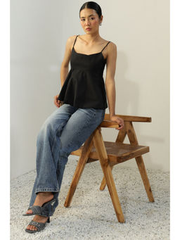 Botnia - Tefi Peplum Top : Black