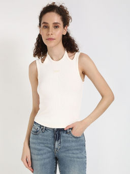 Tommy Hilfiger - Womens White Solid Top