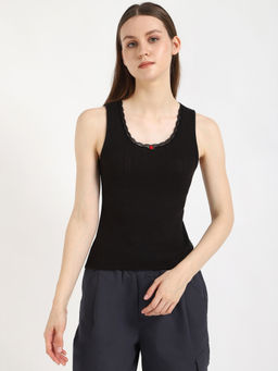 Tommy Hilfiger - Black Slim-Fit Cotton Tank Top