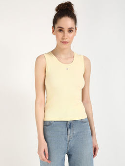 Tommy Hilfiger - Womens Yellow Solid Tank Top
