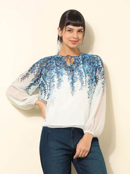 U.S. POLO ASSN. - Blue Floral Printed Top