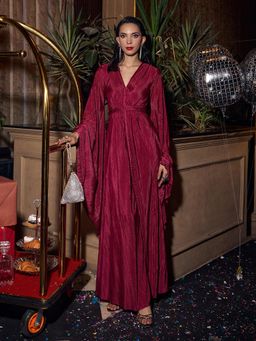 House of Fett - Braided Scarlet Partywear Gown A Line Dress