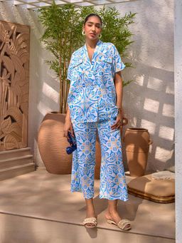 House of Fett - Saba Blue Two Piece Cotton Co-Ord Set