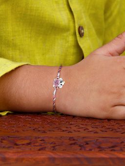GIVA - Silver Gold Baby Elephant Rakhi for Kids