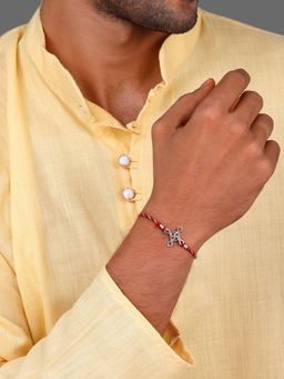 GIVA - Silver Minimal Swastika Rakhi