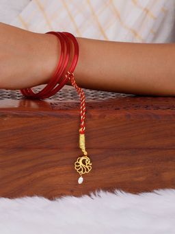 GIVA - Golden Pearl Peacock Lumba Rakhi
