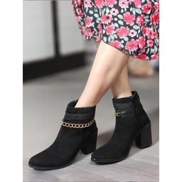 ELLE - Black Outdoor Solid Women Winter Boot