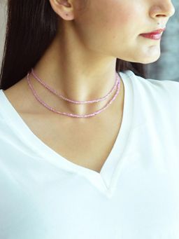 Amaltaas - Rose Quartz Mask Chain Necklace