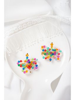 Choko - Beaded Crystal Butterfly Hairclips Multicolour