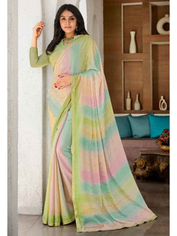 Laxmipati Sarees - Multi-Color Silk Base Designer Printed Saree with Unstitched Blouse