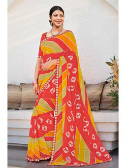Laxmipati Sarees - Multi-Color Sharmili Chiffon Designer Printed Saree with Unstitched Blouse