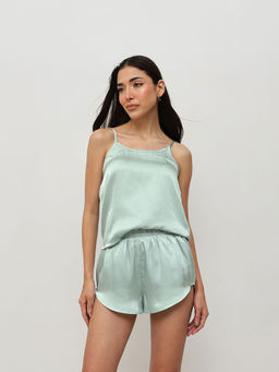 HOUSE OF S - Satin Lounge Top and Shorts (Set of 2)