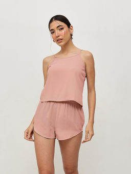 HOUSE OF S - Satin Lounge Top and Shorts (Set of 2)