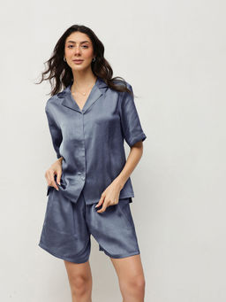 HOUSE OF S - Mocha Satin Shirt and Pyjama (Set of 2)