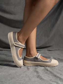 Theater - Women Jiro Grey Mary Jane with Adjustable Strap