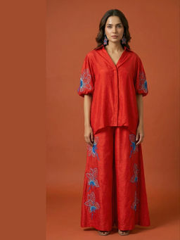 Ellemora - Crimson Silk Charm Co-Ord Set