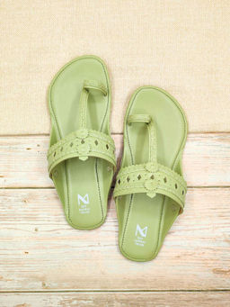 The Madras Trunk - Women Haiku Festive Flat Kolhapuri Green