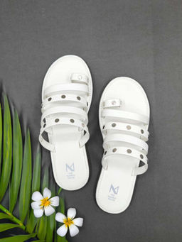 The Madras Trunk - Women Ira Flats White