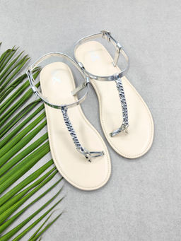 The Madras Trunk - Women Rosse Flat Sandals Silver