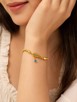 ABHUSHANAM - Women Blue 18K Gold Plating Alloy Braclet