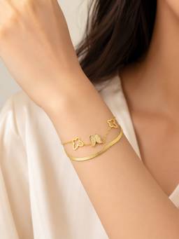 ABHUSHANAM - Women Gold 18K Gold Plating Alloy Braclet