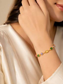 ABHUSHANAM - Women Multi-Color 18K Gold Plating Alloy Braclet