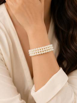 ABHUSHANAM - Women Ivory 18K Gold Plating Alloy Braclet