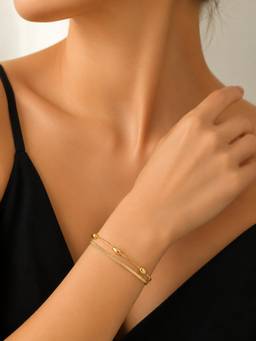 ABHUSHANAM - Women Gold 18K Gold Plating Alloy Braclet