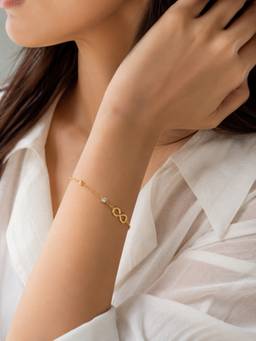 ABHUSHANAM - Women White 18K Gold Plating Alloy Braclet