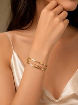 ABHUSHANAM - Women Gold 18K Gold Plating Alloy Braclet