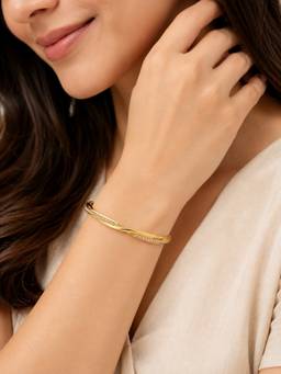 ABHUSHANAM - Women White 18K Gold Plating Alloy Braclet