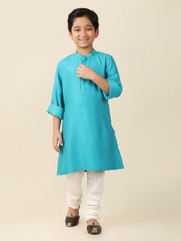 Fabindia - Blue Viscose Blend Long Kurta
