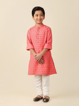 Fabindia - Coral Viscose Silk Hand Block Printed Long Kurta