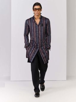 S&N by Shantnu Nikhil - Multi-Coloured Striped Crepe Kurta
